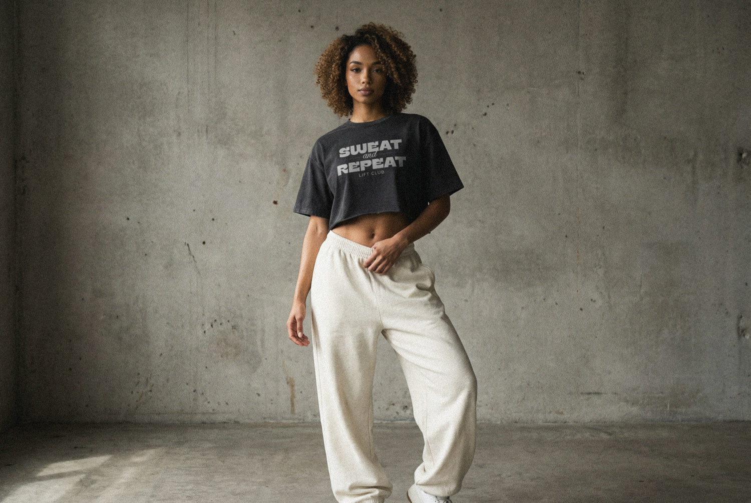 Sweat & Repeat - Washed Raw Edge Crop Top