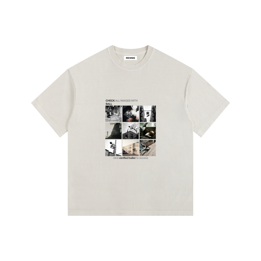 Check Ball Vintage Washed Oversized Cotton Tee
