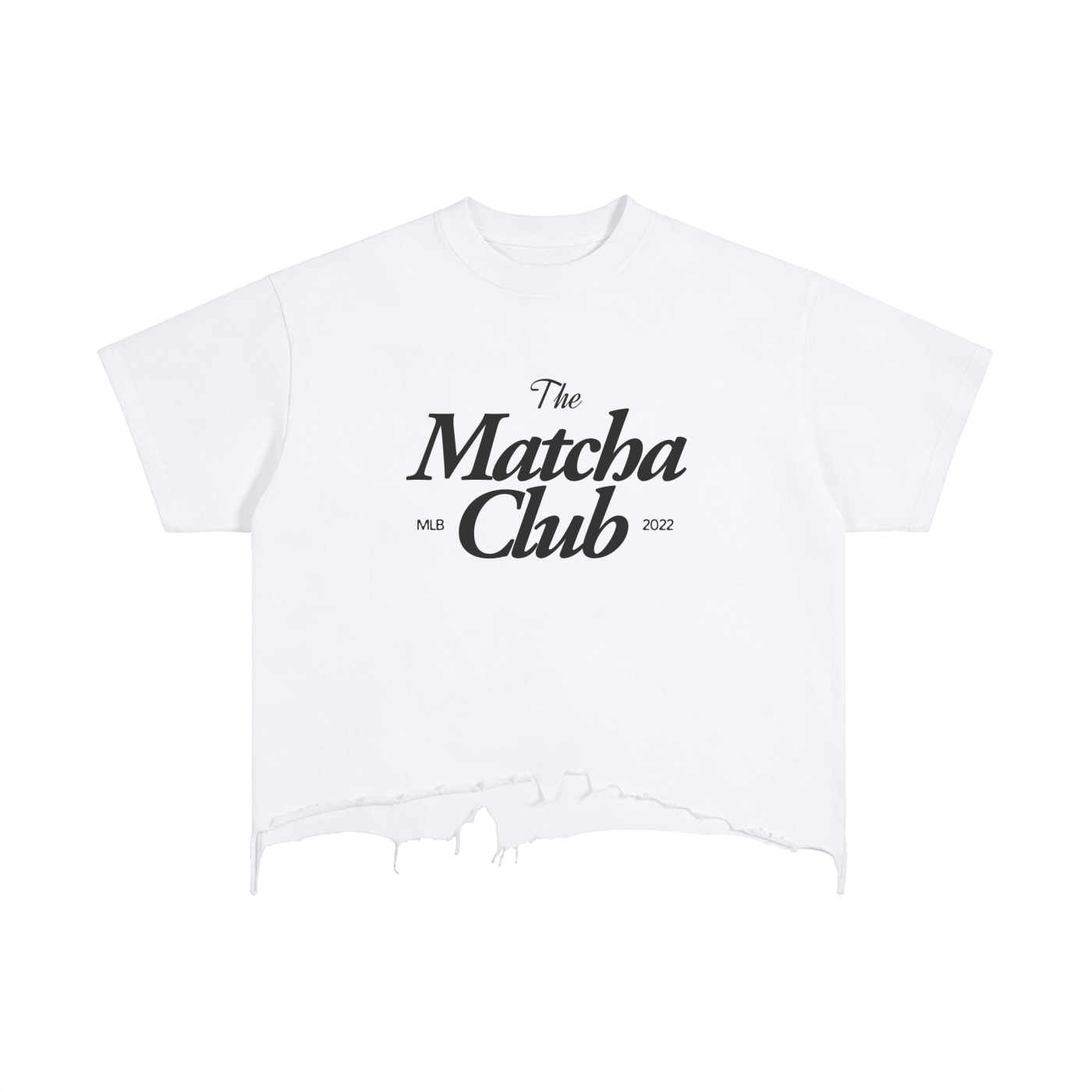Matcha Club - Vintage Boxy Distressed Hem T-Shirt