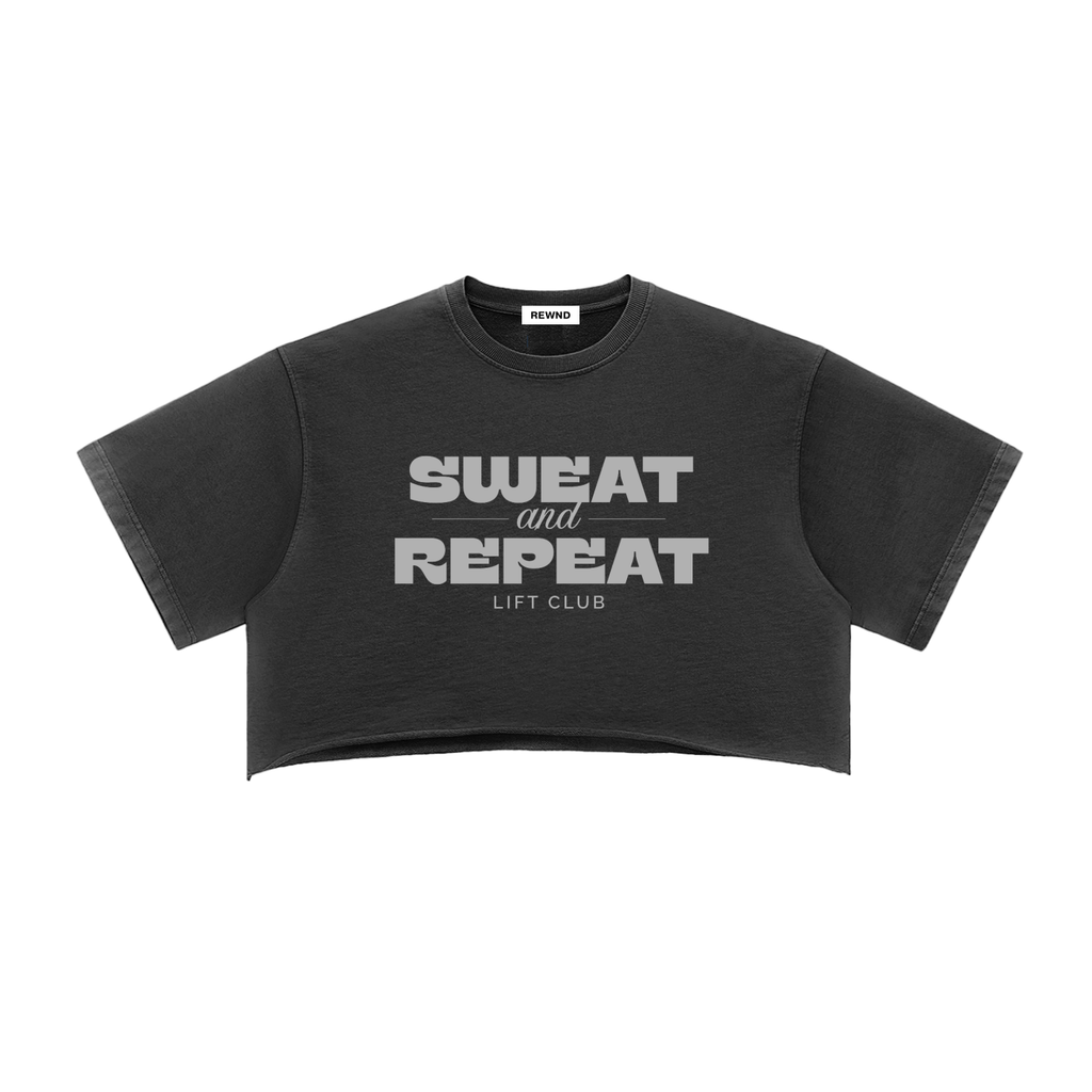 Sweat & Repeat - Washed Raw Edge Crop Top