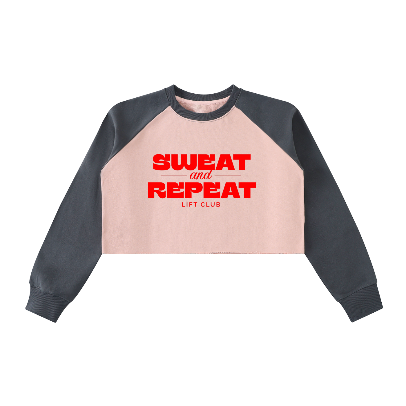 Sweat & Repeat - Raw-Hem Crop Sweatshirt