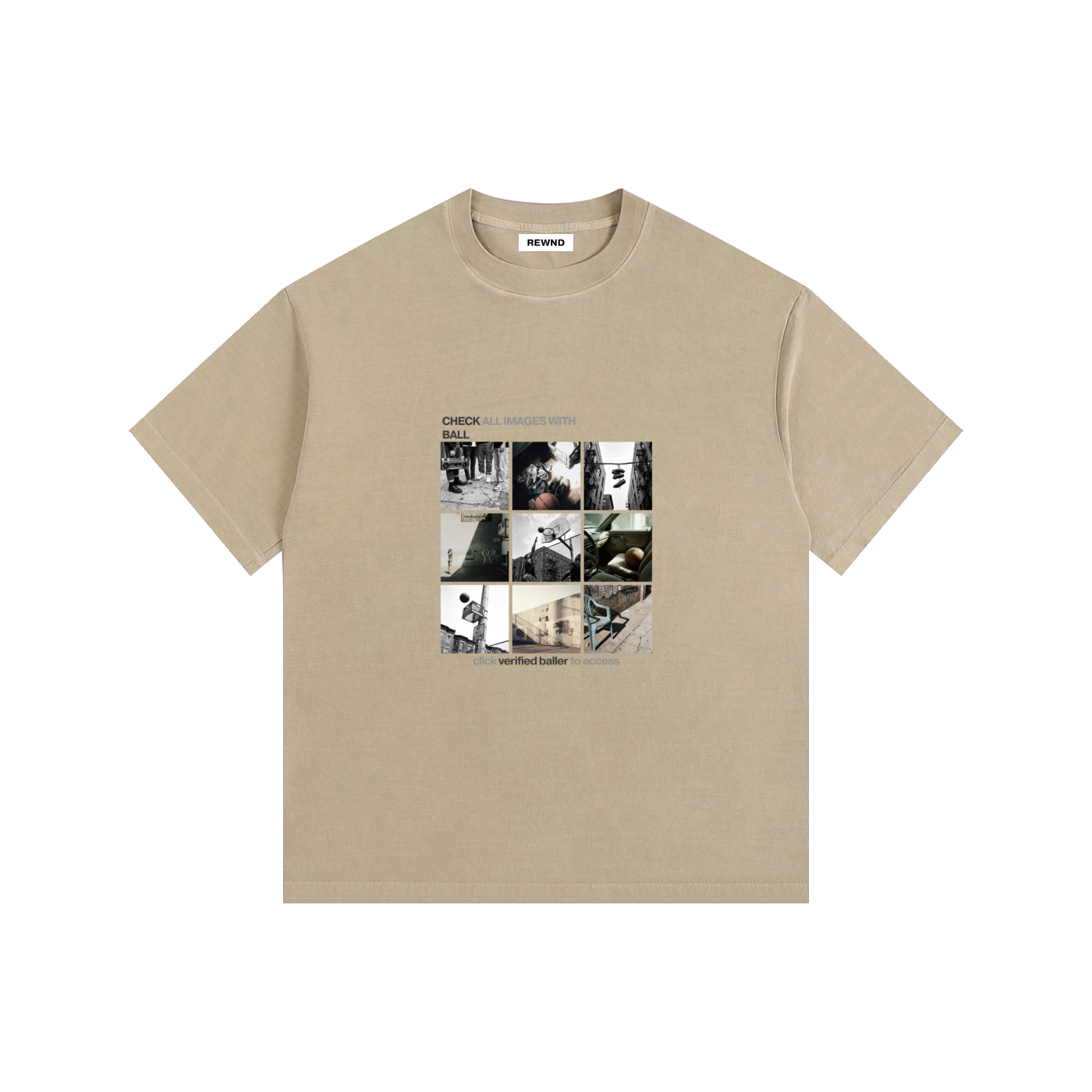 Check Ball Vintage Washed Oversized Cotton Tee