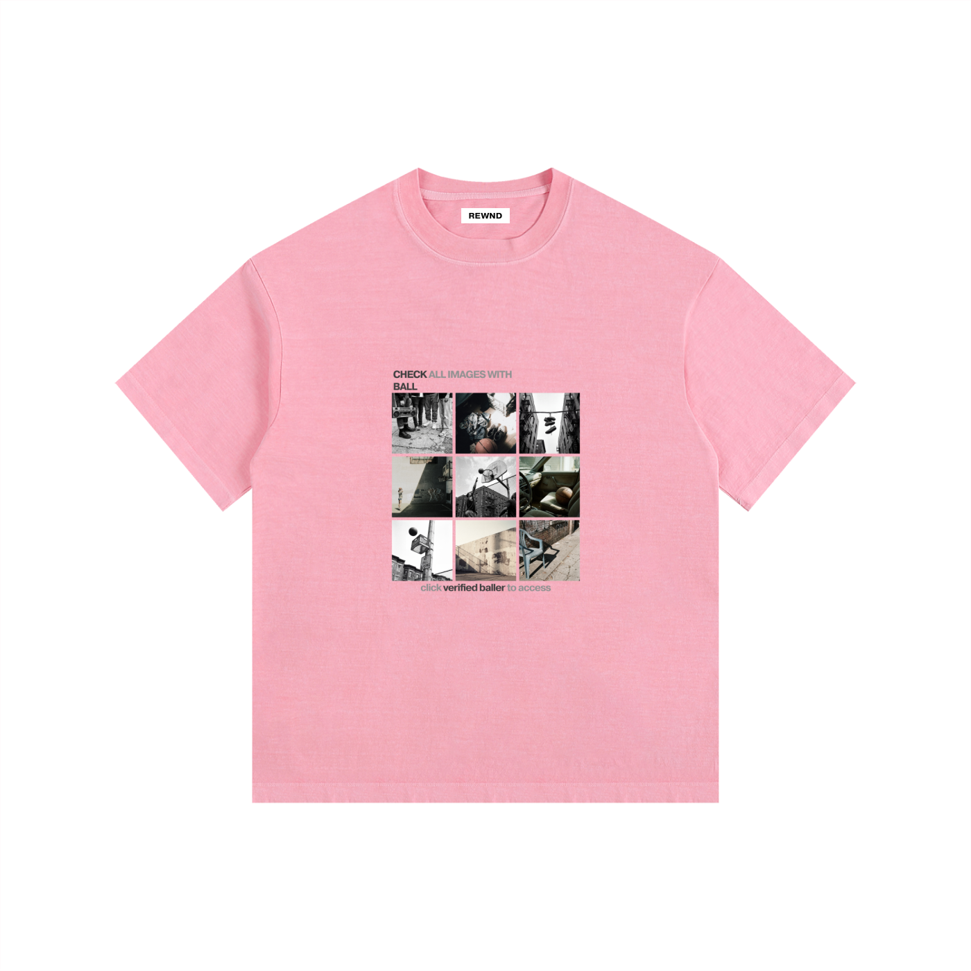 Check Ball Vintage Washed Oversized Cotton Tee