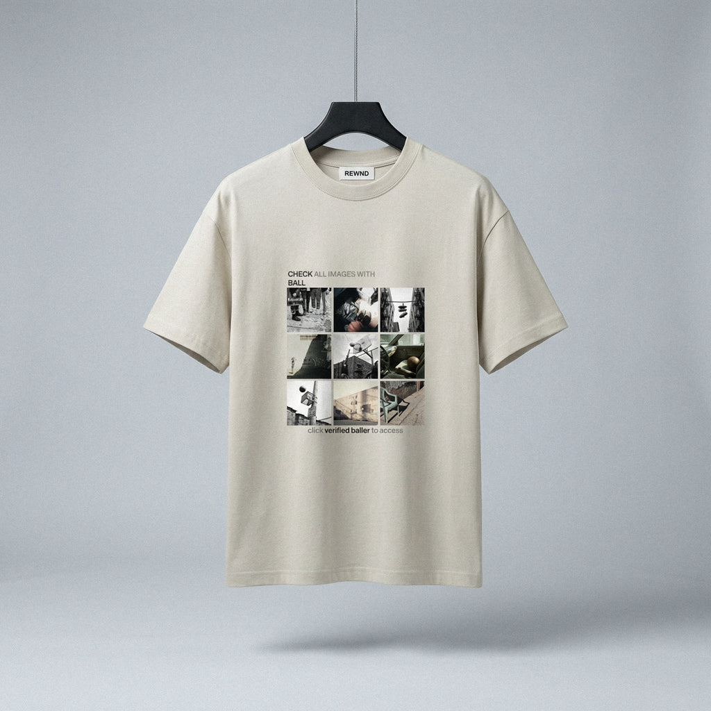 Check Ball Vintage Washed Oversized Cotton Tee