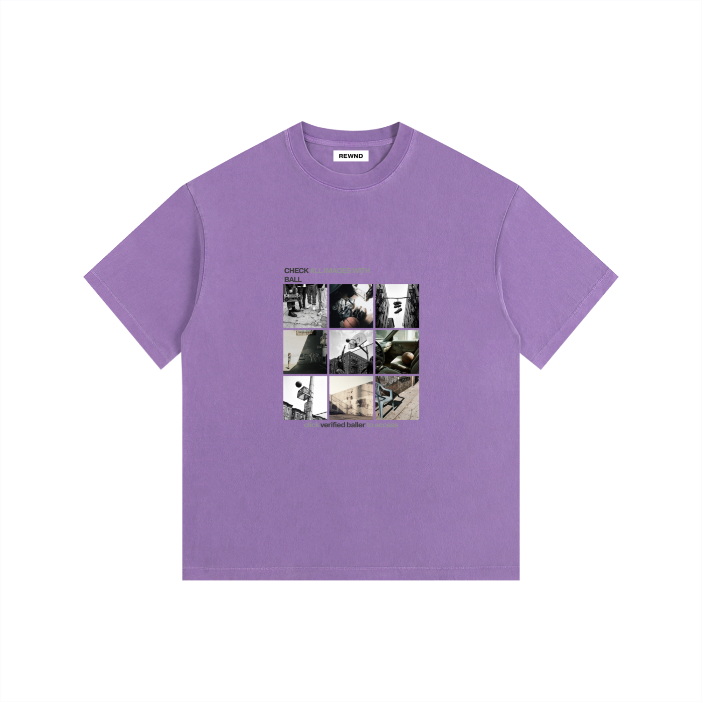 Check Ball Vintage Washed Oversized Cotton Tee